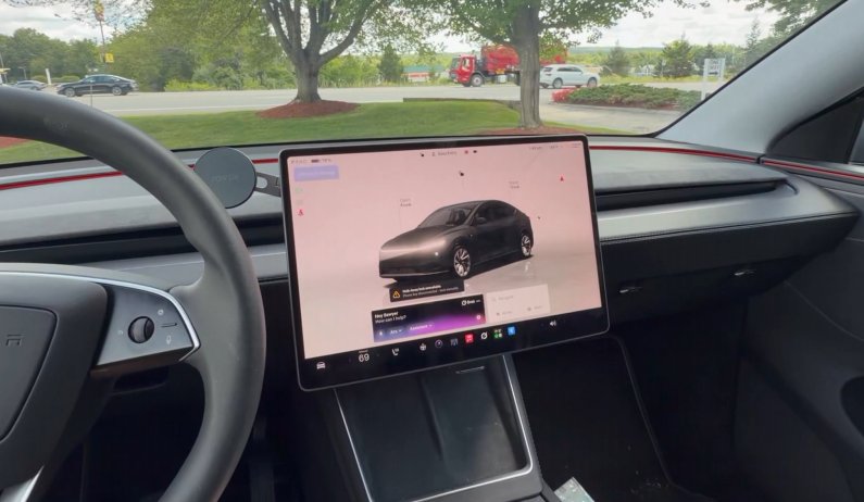 Grok Voice 3.0 voice agent: a car's centre touchscreen showing a voice assistant prompt asking "How can I help?"